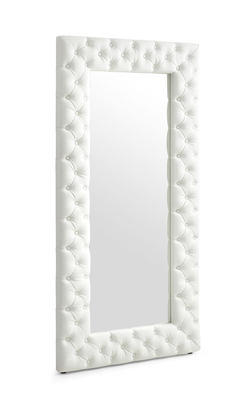 Modrest Legend Modern White Bonded Leather Floor Mirror Model VGVCJ8111-3H-WHT-MIR