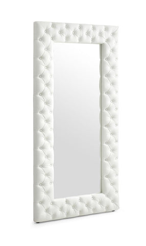 Modrest Legend Modern White Bonded Leather Floor Mirror Model VGVCJ8111-3H-WHT-MIR