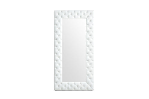 Modrest Legend Modern White Bonded Leather Floor Mirror Model VGVCJ8111-3H-WHT-MIR