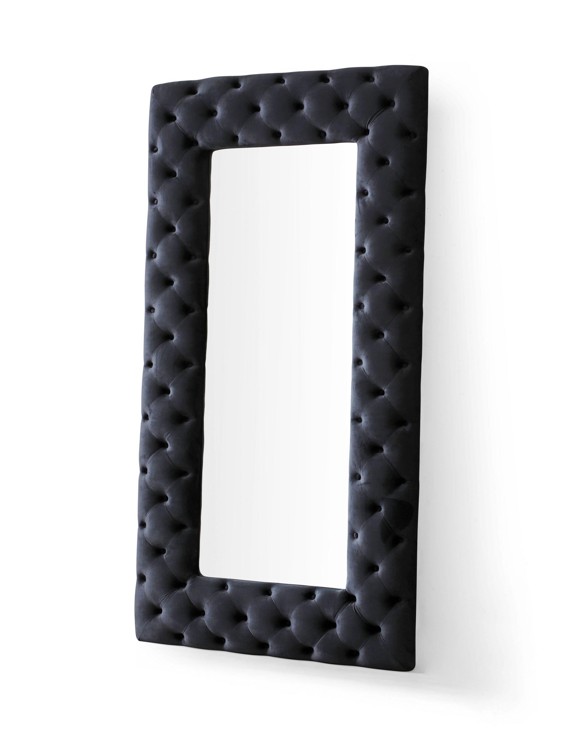 Modrest Legend Transitional Black Velvet Floor Mirror Model VGVCJ8111-3H-BLK-MIR