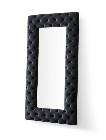 Modrest Legend Transitional Black Velvet Floor Mirror Model VGVCJ8111-3H-BLK-MIR