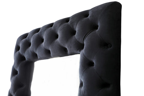 Modrest Legend Transitional Black Velvet Floor Mirror Model VGVCJ8111-3H-BLK-MIR