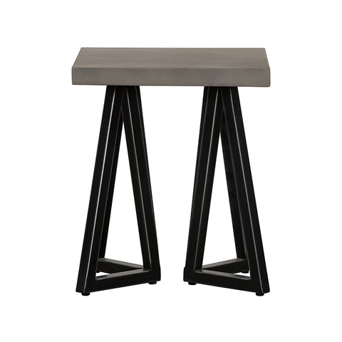 Modrest Richmond Modern Concrete & Black Metal End Table Model VGLBLENO-LT50-01