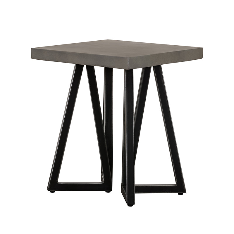 Modrest Richmond Modern Concrete & Black Metal End Table Model VGLBLENO-LT50-01