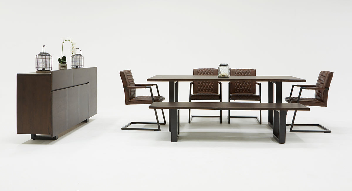 Modrest Leon Modern Umber Wood Live Edge Dining Table Model VGWH181120310