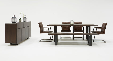 Modrest Leon Modern Umber Wood Live Edge Dining Table Model VGWH181120310