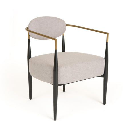 Modrest Liberty Modern Beige Fabric & Black & Gold Accent Chair Model VGDW-L-C500-BGE