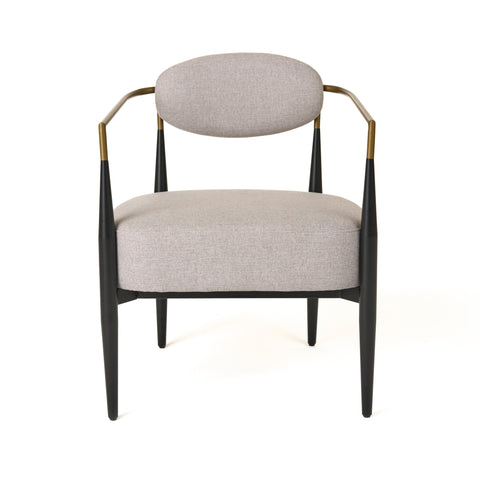 Modrest Liberty Modern Beige Fabric & Black & Gold Accent Chair Model VGDW-L-C500-BGE