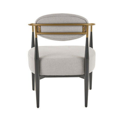 Modrest Liberty Modern Light Grey Fabric & Black & Gold Accent Chair Model VGDW-L-C500-009
