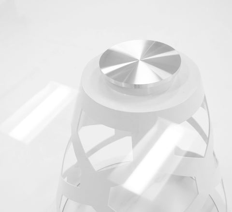 Modrest Lilly Modern 12Mm Round Glass & White Dining Table Model VGNS-GD8800-12MM