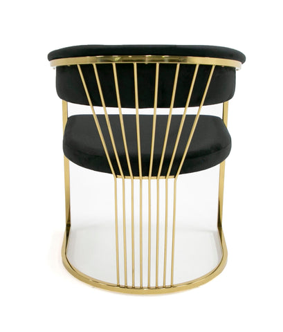 Modrest Linda Modern Black Velvet and Gold Dining Chair By VIG Furniture