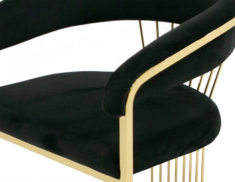 Modrest Linda Modern Black Velvet and Gold Dining Chair By VIG Furniture