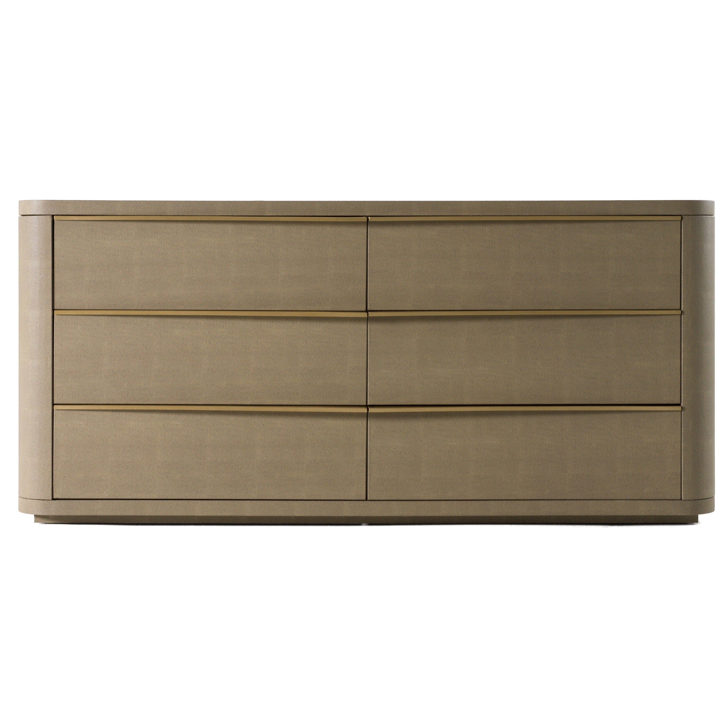 Modrest Lois Modern Beige Shagreen & Brass Dresser Model VGVC-J2408-D