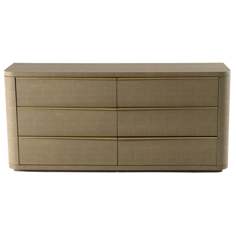 Modrest Lois Modern Beige Shagreen & Brass Dresser Model VGVC-J2408-D