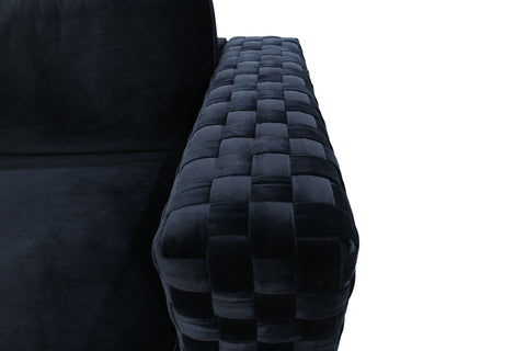 Divani Casa Lori Modern Velvet Glam Black & Gold Sofa Model VGYUHD-1936-BLK-S