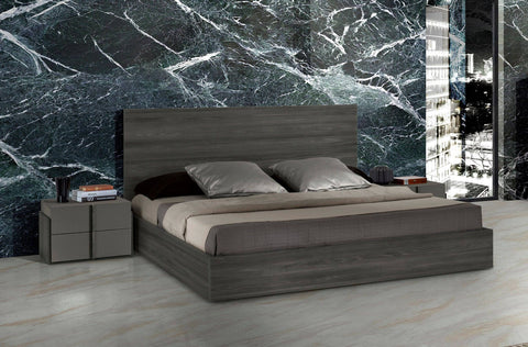 Nova Domus Lucia Queen Italian Modern Matte Grey  |  Elm Grey Bed Model VGACLUCIA-GRY-BED-Q