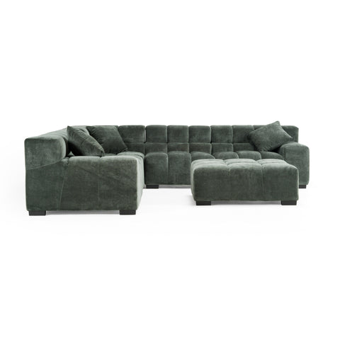 Divani Casa Ludwig Modern Dark Green Fabric Modular Sectional Model VGDW-DS1021-GRN
