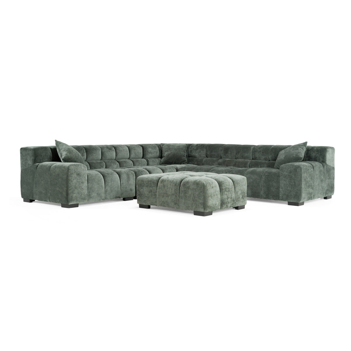 Divani Casa Ludwig Modern Dark Green Fabric Modular Sectional Model VGDW-DS1021-GRN