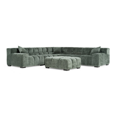 Divani Casa Ludwig Modern Dark Green Fabric Modular Sectional Model VGDW-DS1021-GRN