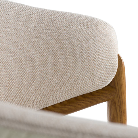 Modrest Lunde Cream Fabric And Walnut Arm Dining Chair Model VGCS-ACH-20071