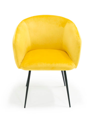 Modrest Luzerne Modern Yellow Velvet Dining Chair By VIG Furniture