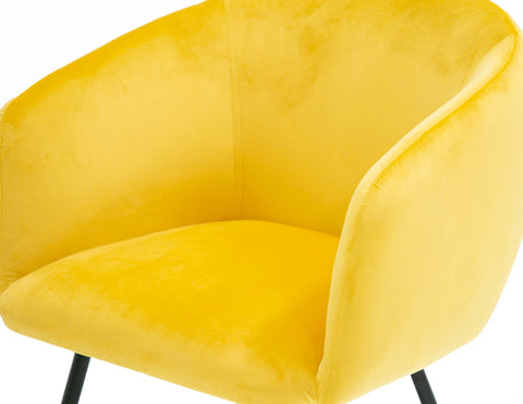 Modrest Luzerne Modern Yellow Velvet Dining Chair By VIG Furniture