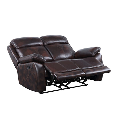 Perfiel 2 Tone Dark Brown Top Grain Leather Loveseat Model LV00067 By ACME Furniture
