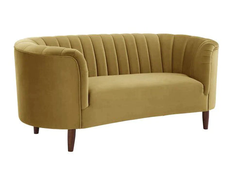 Millephri Olive Yellow Velvet Loveseat Model LV00164 By ACME Furniture
