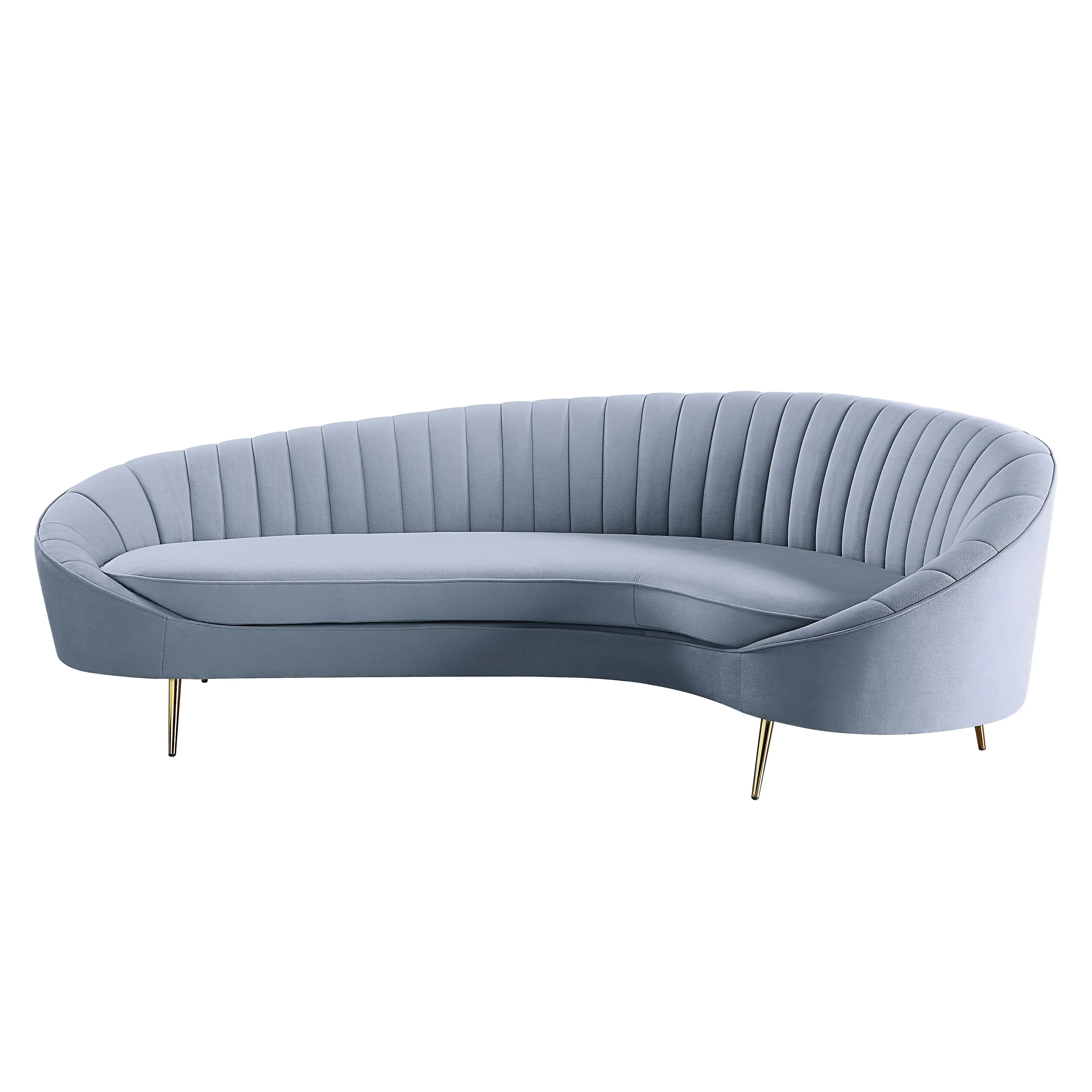 Ballard Light Gray Velvet Sofa Model LV00204 By ACME Furniture