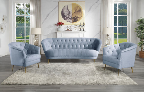 Bayram Light Gray Velvet Sofa Model LV00207 By ACME Furniture