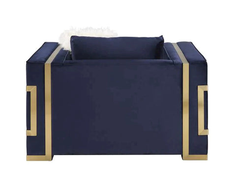 Virrux Blue Velvet & Gold Finish  Model LV00295 By ACME Furniture