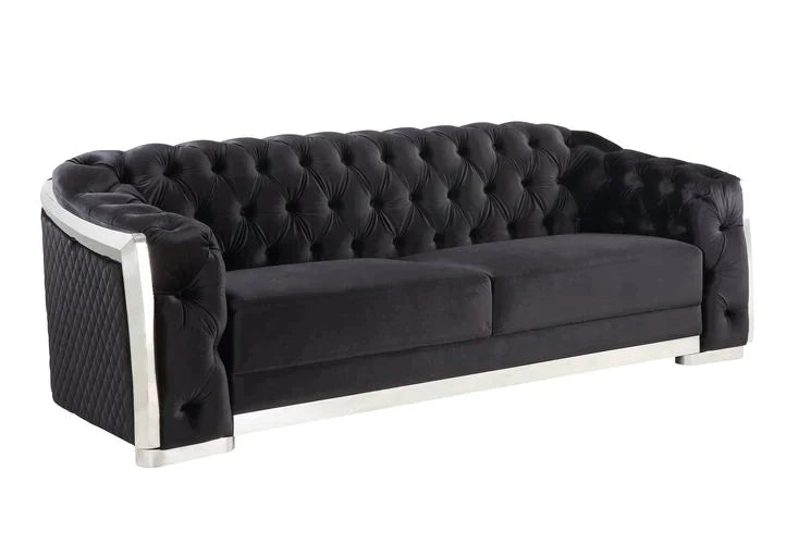 Pyroden Black Velvet & Chrome Finish  Model LV00296 By ACME Furniture