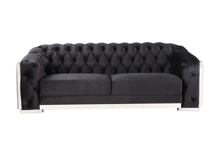 Pyroden Black Velvet & Chrome Finish  Model LV00296 By ACME Furniture