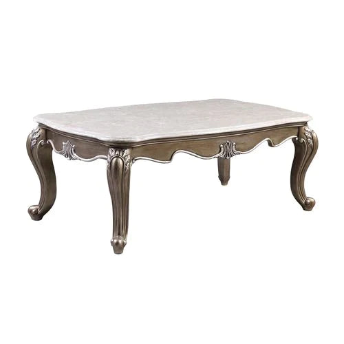 Elozzol Marble & Antique Bronze Finish Accent Table Model LV00302 By ACME Furniture