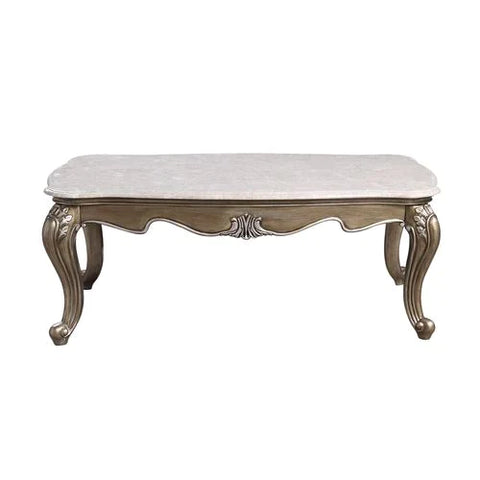 Elozzol Marble & Antique Bronze Finish Accent Table Model LV00302 By ACME Furniture