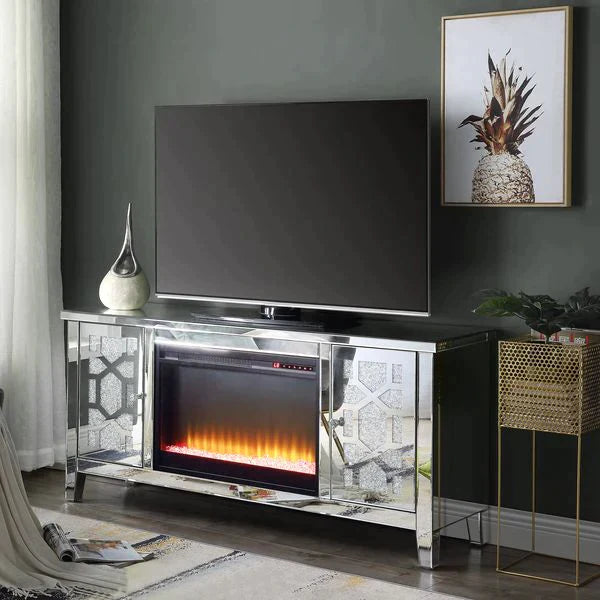 Noralie Mirrored & Faux Diamonds TV Stand Model LV00312 By ACME Furniture