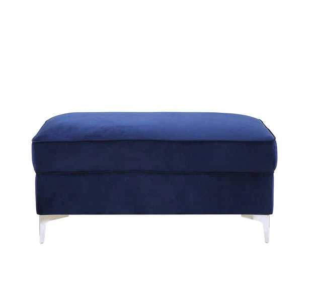 Bovasis Blue Velvet Ottoman Model LV00367 By ACME Furniture