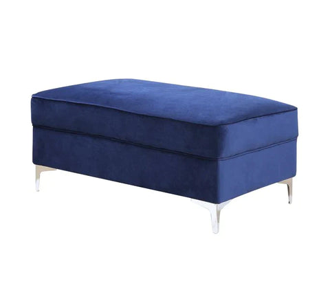 Bovasis Blue Velvet Ottoman Model LV00367 By ACME Furniture