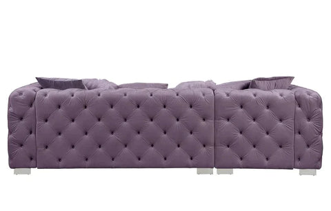 Qokmis  Purple Velvet Sectional Sofa Model LV00389 By ACME Furniture