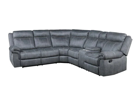 Dollum 2-Tone Gray Velvet Sectional Sofa Model LV00398 By ACME Furniture