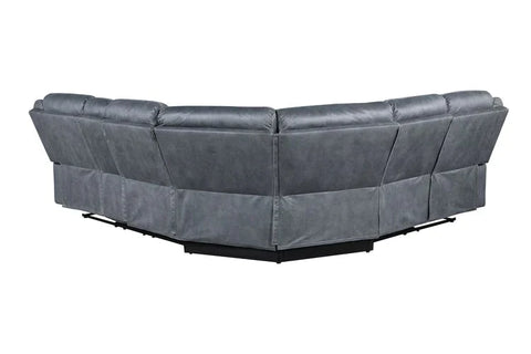 Dollum 2-Tone Gray Velvet Sectional Sofa Model LV00398 By ACME Furniture