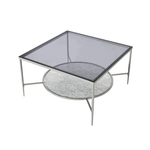 Adelrik Glass & Chrome Finish Coffee Table Model LV00574 By ACME Furniture