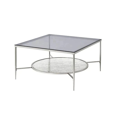 Adelrik Glass & Chrome Finish Coffee Table Model LV00574 By ACME Furniture