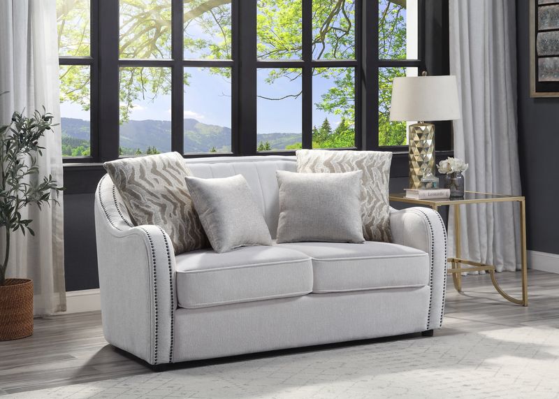 ACME Mahler Beige Linen Mahler Loveseat Model LV00579