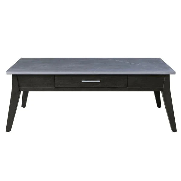 Zemocryss Marble & Dark Brown Finish Coffee Table Model LV00608 By ACME Furniture