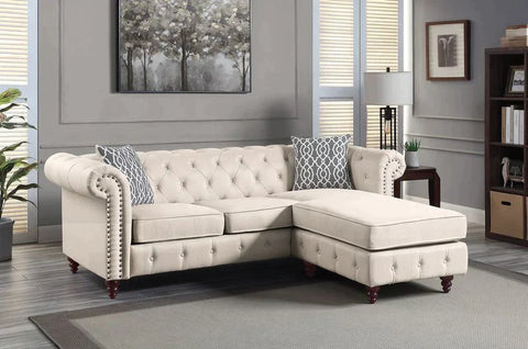 Waldina Beige Fabric Sectional Sofa Model LV00643 By ACME Furniture