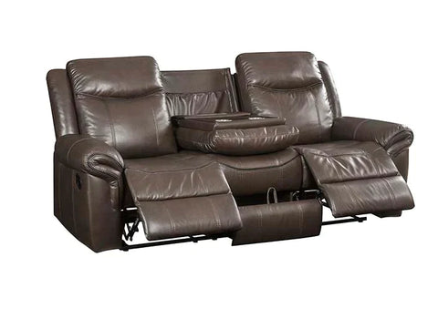 Lydia Brown Leather Aire Sofa Model LV00654 By ACME Furniture