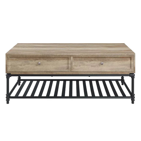 Brantley Oak & Sandy Black Finish Coffee Table Model LV00748 By ACME Furniture