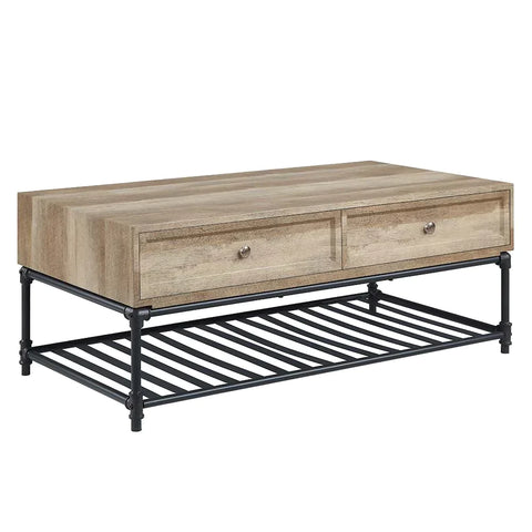 Brantley Oak & Sandy Black Finish Coffee Table Model LV00748 By ACME Furniture
