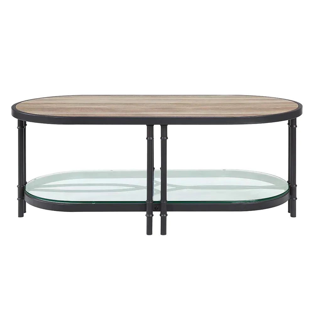 Brantley Oak & Sandy Black Finish Coffee Table Model LV00751 By ACME Furniture